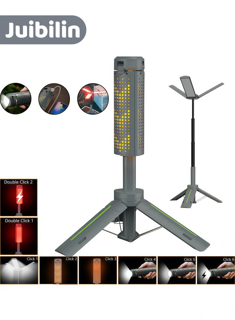 جوبيلين كشاف عمل LED قابل للشحن، 8000 مللي أمبير، 3000 لومن – مع حامل ثلاثي و3 رؤوس - Image 1